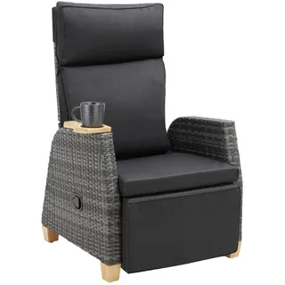 Tectake tectake® Rattansessel, mit Aluminiumgestell, 68,5 x 67 - 128 x 87 - 104 cm