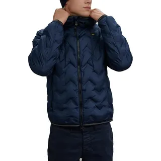 Blauer Piery Herren Daunen Steppjacke mit Kapuze und Zwei-Wege-Reißverschluss Blau - Blau