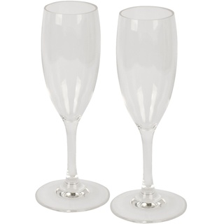 Bo-Camp 2er Set Sekt Gläser - Camping Champagner Flöte Polycarbonat Trink Glas