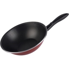 VITRINOR AUTHENTIC Burgunder Wok 28 Ø-Authentic Antihaftbeschichtung zweischichtig, verstärkter Boden, 100% Full Induction. Außen Burgund, 50% Energieeinsparung, 3,7 l, Stahl