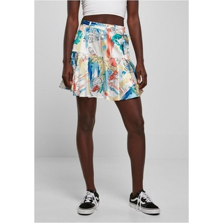 URBAN CLASSICS Ladies AOP Satin Mini Skirt in Bunt, Größe S