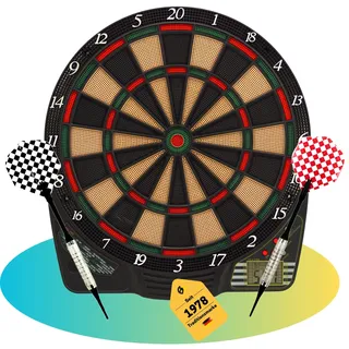 Best Sporting Dartscheibe elektronisch Chester 2 I elektronische Dartscheibe mit LCD-Anzeige I E-Dartscheibe mit 6 Dartpfeilen & Ersatzspitzen I hochwertiger Dartautomat für 4 Spieler