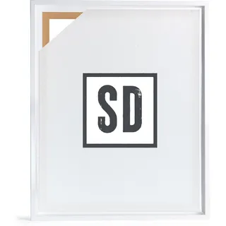 Stallmann Design Schattenfugenrahmen für Keilrahmen | 50x70 cm | weiß glanz | MDF Rahmen für Leinwände mit Tiefeneffekt | mit Montagezubehör | Rahmen ohne Glas und Rückwand