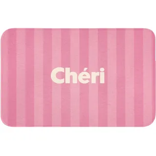 OnlyWow Badematte Gestreift - Rosa - Chéri Badvorleger 80x50 cm , Pink , Textil , Füllung: Polyurethan (Pur) , Rechteckig , 80x50 cm , Heimtextilien, Badtextilien, Badematten