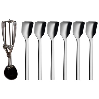 WMF Gourmet Eisportionierer 21 x 5,5 cm, Reis Portionierer, Püreeportionierer, Risottoportionierer & Nuova Eislöffel Set, 6-teilig, Eisschaufel, spülmaschinengeeignet, L 14 cm