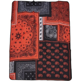 Urban Classics Unisex Decke Bandana Patchwork Print Blanket, Camping-Decke, Picknick-Decke mit Bandana Print, 145 cm x 200 cm