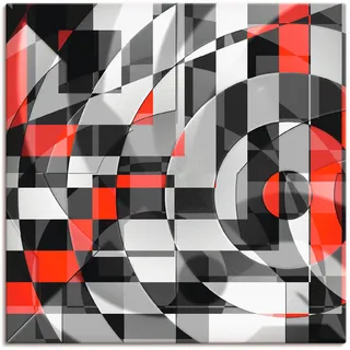 Artland Leinwandbild »Schwarz weiß trifft rot Version 1« Muster 1 Stk. tlg. als Alubild, Outdoorbild, Leinwandbild in verschied. Größen, schwarz