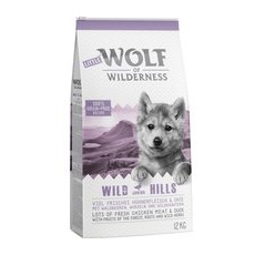 12kg Junior Wild Hills Wolf of Wilderness hrană uscată + 6x800g umedă