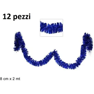 Set 12 Stück Draht Dekoration Garland Weihnachtsbaum 8cmx2mt Blau Dfh