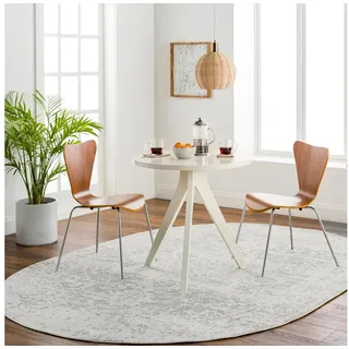 livabliss Teppich SYRACUSA, 275x200 cm, oval, Höhe: 12 mm, Vintage Orientteppich, Traditional Kurzflor Boho Wohnzimmerteppich grau