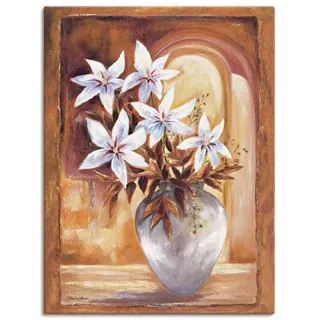 Artland Leinwandbild "Weiße Blumen in Vase II" Blumen 1 Stk. tlg. auf Holzrahmen gespannt, farbe bild(er): weiß
