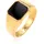 KUZZOI Goldener Siegelring Herrenring 10 mm 925 Silber