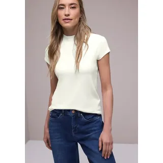STREET ONE Damen Basic T-Shirt Weiß 42