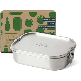 ECO Brotbox Bento Flex- Brotdose mit Fächern 1300ml Classic Edition- Lunchbox aus Edelstahl Quadratisch - BPA-frei und auslaufsicher - spülmaschinenfeste Vesperbox