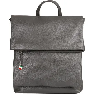 FLORENCE Rucksack Damen Echtleder Cityrucksack Grau