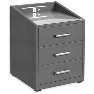 Stella Trading Nachtschrank Moon 47 x 46 x 61 cm Grau