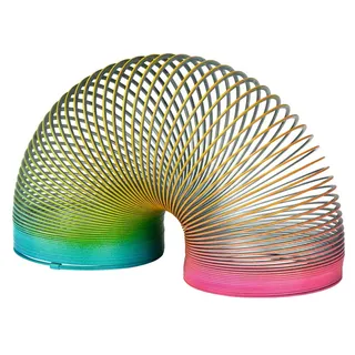 Moses moses. Treppenhüpfer Rainbow, Hüpfende Metall-Spirale in Regenbogen-Farben, Experimentierspielzeug und Spielzeugklassiker für Kinder, Magische Treppenläufer Regenbogenspirale mit Ø 6,5 cm