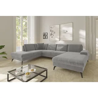 sit&more Wohnlandschaft Polyester U-Form 3-Sitzer Grau
