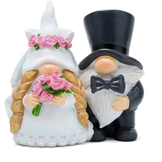Hodao Valentinstag Zwerg Dekorationen Handgefertigte Paar skandinavische Zwerge Ornamente Hochzeit Feier Zwerge Figuren Dekor Süß Jahrestag Home Tischdekorationen Geschenke