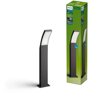 Philips Splay Außen-Sockelleuchte, ultra-effizient, 800 lm, 2700 K, PowerShield, IP44 wetterfest, langlebig, Aluminium, lange Lebensdauer, integrierte LED, Anthrazitgrau