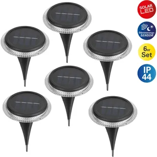 näve LED Solarleuchte »6er Set Solar-Boden-Erdspießleuchte« 1 Stk. Inkl. Dämmerungssensor, schwarz