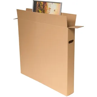 Bilderkarton 900x120x800mm mit seitlichen Griffmulden stabil 2-wellig braun