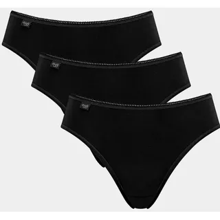 SLOGGI Damen, 24/7 Cotton", Tai C3P Slip, Black, 44,