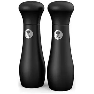 Weber Premium Salz & Pfeffermühle (19cm Höhe), Robustes Keramikmahlwerk, Mahlgrad einstellbar, Softcoat-Beschichtung für eine rutschfeste und schmutzabweisende Oberfläche, stylisch - Schwarz (17093)