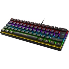 DELTACO GAMING DK430 – Mechanische Gaming Tastatur (RGB Beleuchtung, 60%, Red Switches, Deutsches Layout QWERTZ) – Schwarz
