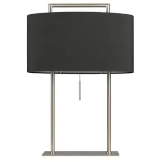 Casa Padrino Tischleuchte Silber 45 x 21 x H 64 cm - Elegante Tischlampe in Silber und Schwarz