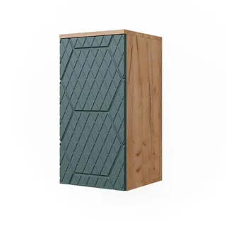 Vicco Badschrank Irma Grün/Goldkraft Eiche 30 x 59 cm 2 Fächer, Badezimmer, - Grün, Braun