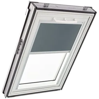 Original Roto Verdunkelungsrollo ZRV - Nahezu vollständige Verdunkelung - Führungsschiene Silber - Für Dachfenster der Baureihe Q - Größe 114/118 | 11/11 - Stofffarbe Dunkelgrau