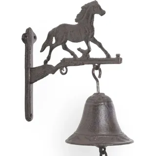 Moritz Türglocke Glocke Western Pferd Gewehr Cowboy Wandglocke Gartendeko Gusseisen Rustikal Antik Design Stil Retro Klingel - Schwarz