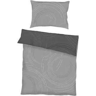 Kaeppel Bettwäsche , Zinkfarben , Textil , Graphik , 200x220 cm , bügelleicht , Heimtextilien, Bettwäsche & Leintücher, Bettwäsche, Satin-Bettwäsche