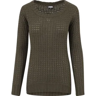 Urban Classics Damen Damen Long Wideneck Sweater, Grün (Olive 176), S