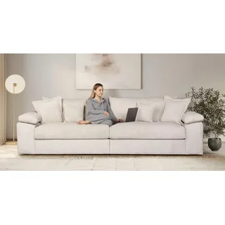 Home Affaire »Soft&Cosy XL, B: 246 cm - OTTO. Verlässliche Qualität.« Mega-Sofa, Cord oder Chenille-Struktur, mit Federkern & 4 Zierkissen, beige