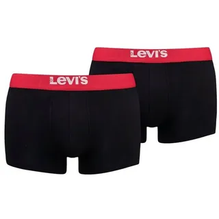 Levi's Levi ́s Boxershorts LEVIS MEN SOLID BASIC TRUNK ORGANIC CO 2er Pack in Black/Red | Gr.: XL