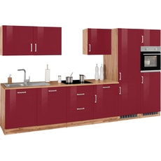 Bild von MÖBEL Küchenzeile »Tinnum«, ohne E-Geräte, Breite 360 cm, rot