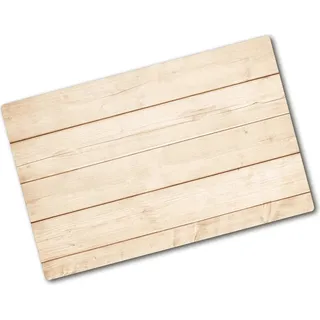 Tulup Glas Herdabdeckplatte - 80x52 cm - Ceranfeldabdeckung Spritzschutz Glasabdeckplatte - Einteilig - Sonstige - Holz - Beige