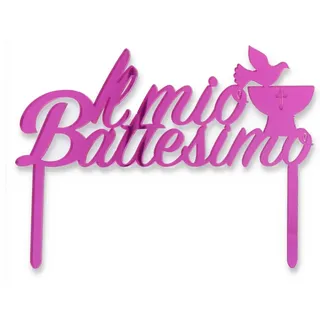 Cake Topper Taufe Fuchsia