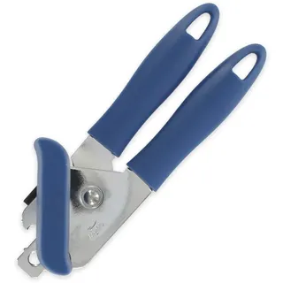 Fackelmann 670444 Dosenöffner, Dosenöffner, Kunststoff, verchromt, blau, 18,6 x 5,4 x 5,5 cm