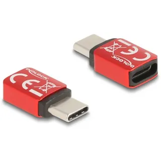 DeLock USB-C Stecker - USB-C Buchse 0 cm Rot