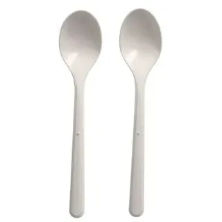 Papstar circulware RESBONSIBLES Mehrweg-Kaffeelöffel, Kunststoff weiß, 50 St.