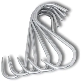TronicXL Premium S-Haken EDELSTAHL 80mm x 4mm Fleischhaken Fleischerhaken Metzgerhaken Räucherhaken Edelstahlhaken Metzgerei Metzger Fleischer rostfrei Metall Wildhaken Fleischerei (10 Stück)