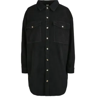 URBAN CLASSICS Ladies Long Corduroy Overshirt Black XS
