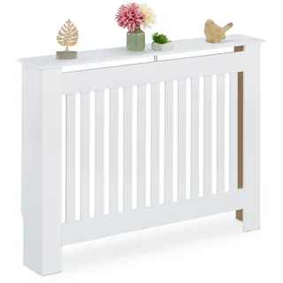 Relaxdays Heizkörperverkleidung Landhausstil HBT 83x112x19 cm MDF weiß
