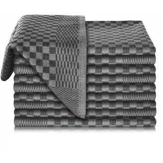 Vaily Premium Geschirrtücher 10er Pack - Trockentücher aus 100% Baumwolle super Saugstark- Oeko-TEX Zertifiziert - 70 x 45 cm Schwarz