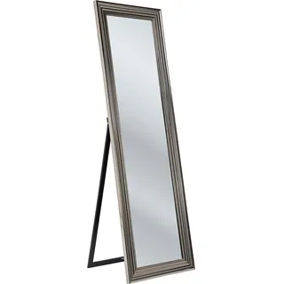 Kare Standspiegel Frame Silber, stehend verwendbar, vertikal, Ganzkörperspiegel, Ankleidespiegel, Spiegel für Schlafzimmer oder Flur, 140x105x12cm