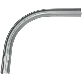 GARDINIA Rundbogen für Vorhangschienen-Verlängerungen/für 1-läufige Vorhangschiene, 90°-Winkel, Links, 12/13 cm, Aluminium, Weiß