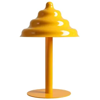 Tischlampe Schlafzimmer Gelb Metall Glas Wohnzimmer h:36 cm G9 Tischleuchte Büro